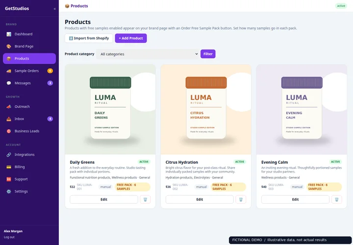 A catalog built for sampling — Luma Ritual demo account