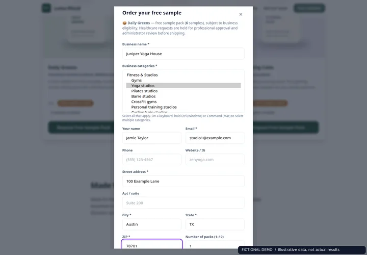 A simple sample request — Luma Ritual demo account